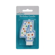 Way to Celebrate! Assorted Colors Birthday Candle, Number 4