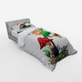 thumbnail image 3 of Mushroom Duvet Cover Set, Illustration of Flowering Plant Butterflies Vibrant Color Wings Creatures Universe, Bedding Set with Shams and Fitted Sheet, 3 Sizes, by Ambesonne, 3 of 3