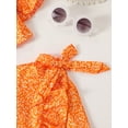 thumbnail image 6 of Genuiskids Kids Girl Summer Outfits 4 5 6 7 8 9 Years Little Girl Off Shoulder Floral Crop Top + Irregula Skirt Sets Bow Ruffle Decoration Sweet Summer Clothing 2Pcs Clothes Set, 6 of 8