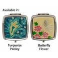thumbnail image 5 of Folding Compact Pocket Makeup Mirror With Swarovski Rhinestone Crystals Double Sided (5x magnification + 1x magnification) (Turquoise Paisley), 5 of 5