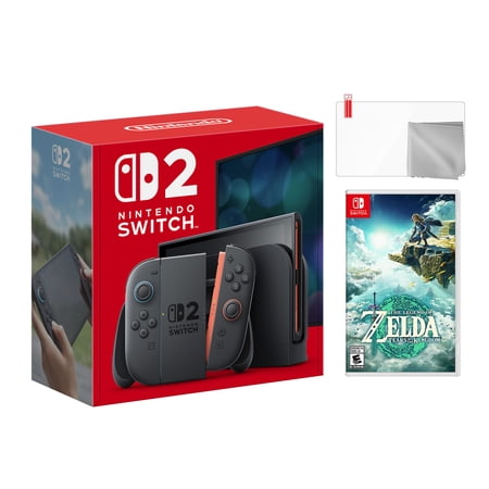 Nintendo Switch 2 Console 256GB 7.9-Inch 1080P HDR Touch Screen, Joy-Con 2 with Mouse Sensor, Dock, with The Legend of Zelda: Tears of the Kingdom And Microfiber Cleaning Cloth & Screen Protector