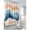 thumbnail image 3 of Blue Coastal Stall Shower Curtain, Waterproof Shower Curtains for Bathroom, Summer Beach Nautical Beige Oil Painted Washable Fabric Cloth Bath Curtain for Bathtub Decoration with Hooks 36x72 Inches, 3 of 6