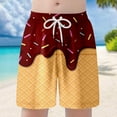 thumbnail image 2 of MNCEKFOD Toddlers Boys Shorts for Kids Ice Cream Printed Elastic Drawstring Waist Shorts Breathable Beachwear Relaxed Fit Short Pants Brown 14-16 Years, 2 of 4