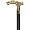 Harvy Canes - Men's Embossed Derby - Walking Cane - 36" - Brass/Black