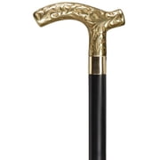 Harvy Canes - Men's Embossed Derby - Walking Cane - 36" - Brass/Black