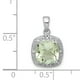 925 Sterling Silver Rhodium Green Quartz and Diamant Carré Pendentif en Forme de – image 2 sur 2