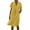 Yellow, variant on Womens Summer Vacation Dresses Pleated V Neck Short Sleeve Shift Dress Solid Color Loose Fit Casual Midi Dresses Flowy Swing Boho Dress Green XXL