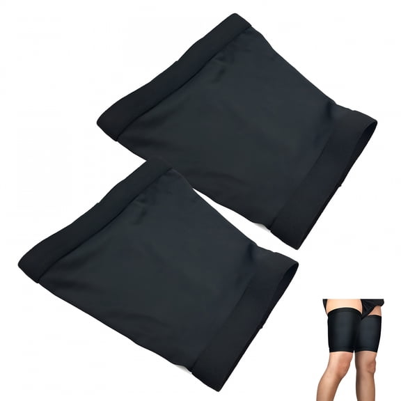 TELOLY Breathable Spandex Thigh Compression Sleeves, Black