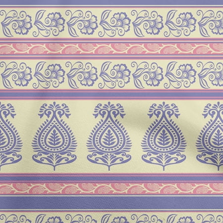 oneOone Cotton Flex Light Beige Fabric Asian Block Craft Projects Decor Fabric Printed By The Yard 40 Inch Wide
