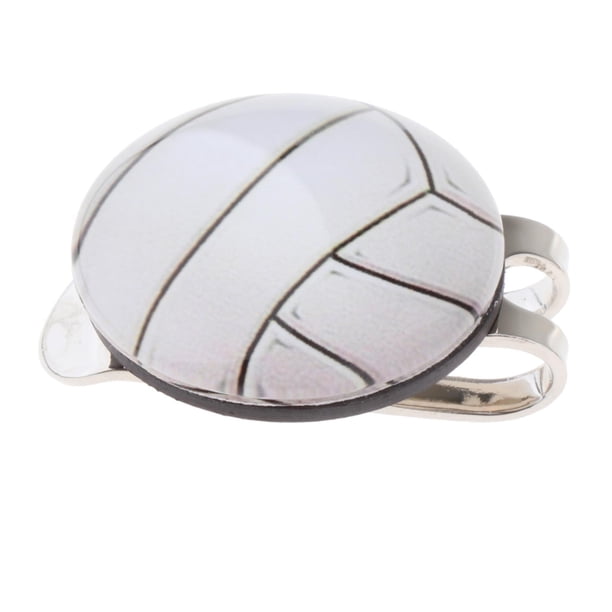Marcador de pelotas de golf, herramienta para marcar pelotas de golf, abrazadera para gorra de golf, marca la posición, regalo para hombres Voleibol Blanco