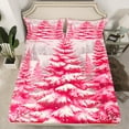 thumbnail image 2 of Manfei Pink Pine Full Size Sheets,Tropical Plant Bed Sheets,Natural Theme Sheet Sets For Kids,Microfiber Bedroom Decor,4 Pieces, 2 of 7