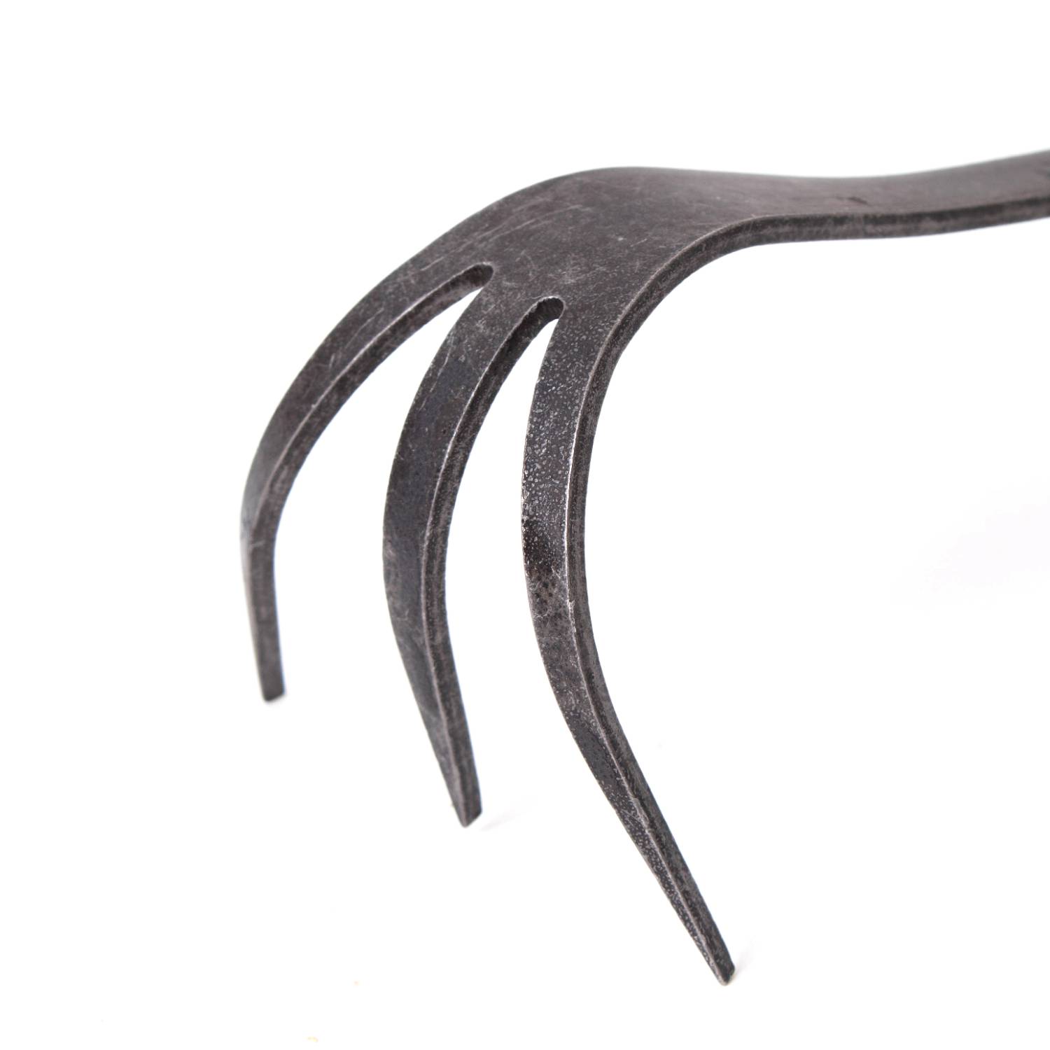 Dewit Bio 3 Tine Cultivator - Aerates Soil with Tempered Boron Steel Tines and Ash Wood Handle, 12.5 inches long
