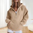 thumbnail image 2 of Half Zip Hoodie for Women Oversized Y2k Hooded Sweatshirt Fall Winter Fashion Loose Trendy Streetwear Pullover, 2 of 4