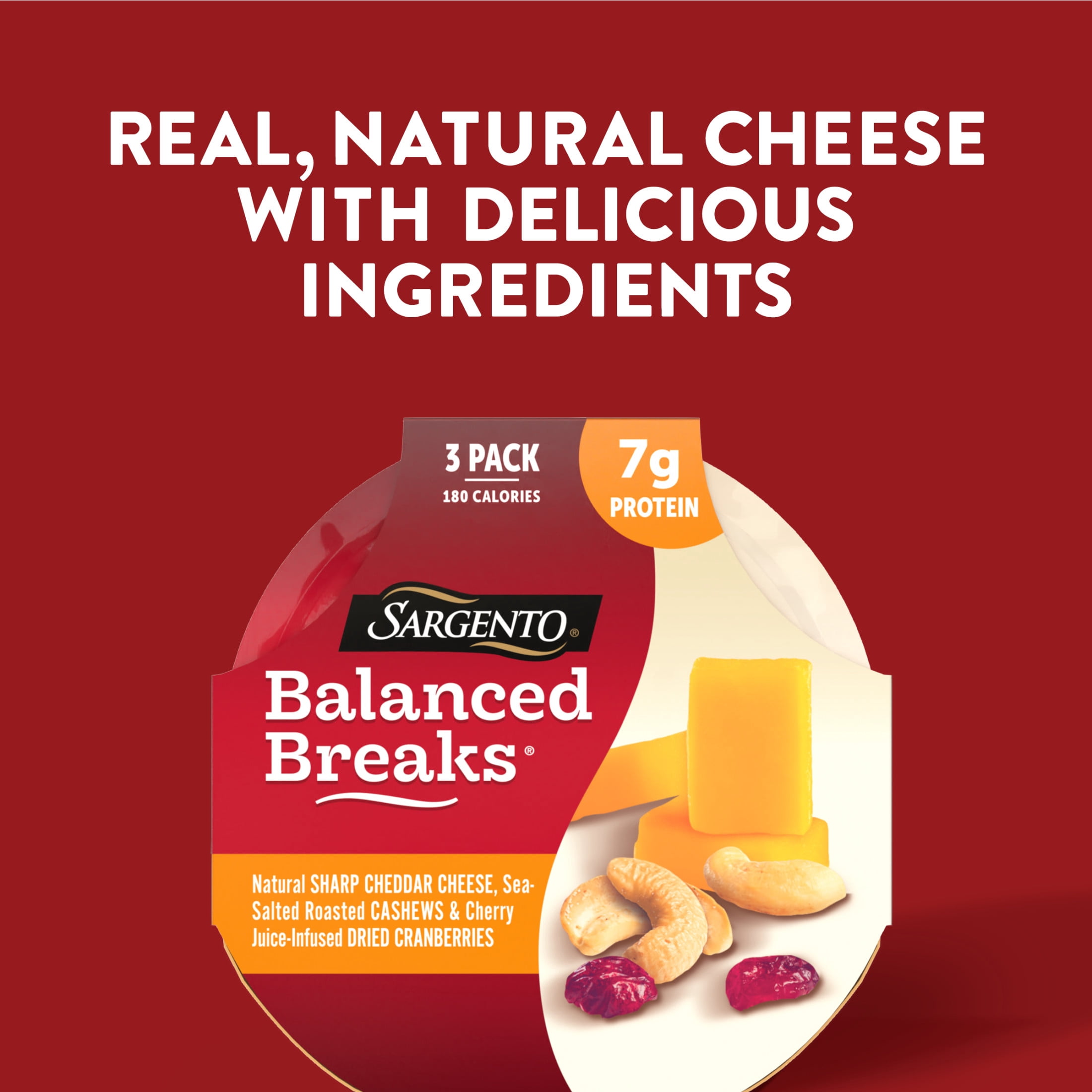 Sargento® Balanced Breaks® Sharp Cheddar Cheese, Cashews & Dried Cranberries Snack Kits