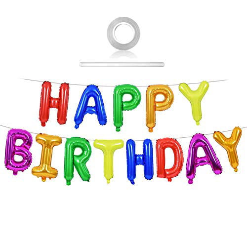 16" 13Pcs HAPPY BIRTHDAY Letters Foil Balloons Birthday Celebration Party Decor 