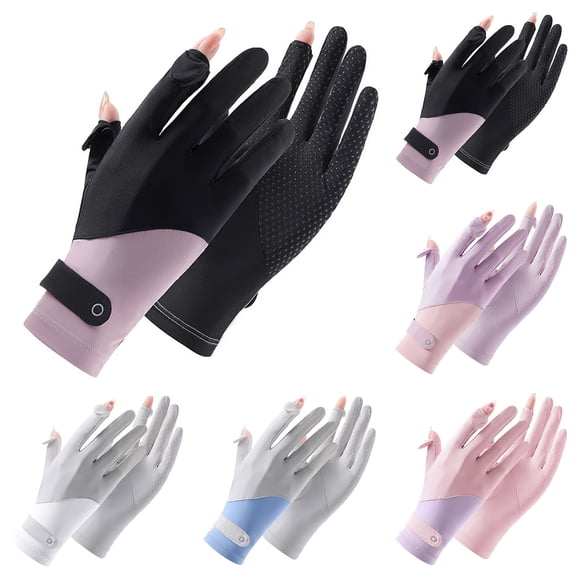 COMVALUE Full Finger Cycling Gloves for Men Women - Touchscreen Gel Pads Shock-Absorbing Gloves for Outdoor Sports Biking Running Hiking (Light Purple, One Size)