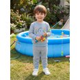 thumbnail image 3 of RUINIXCW Boy Fall Waffled Outfits Stripe Long Sleeve Sweatshirts Joggers Pants, 3 of 7