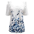 thumbnail image 3 of Patlollav Womens Shirts Clearance,Ladies Lace Short Sleeve Tops, 3 of 5