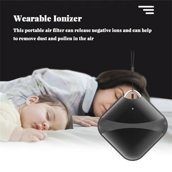 Air Freshener Portable Neck Hanging Ionizer Travel Negative Air Filter Air Filter Ion Dust Remover Air Filter Device, Black