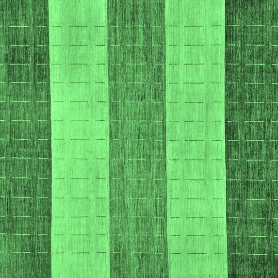 Ahgly Company Indoor Square Abstract Emerald Green Modern Area Rugs, 3' Square