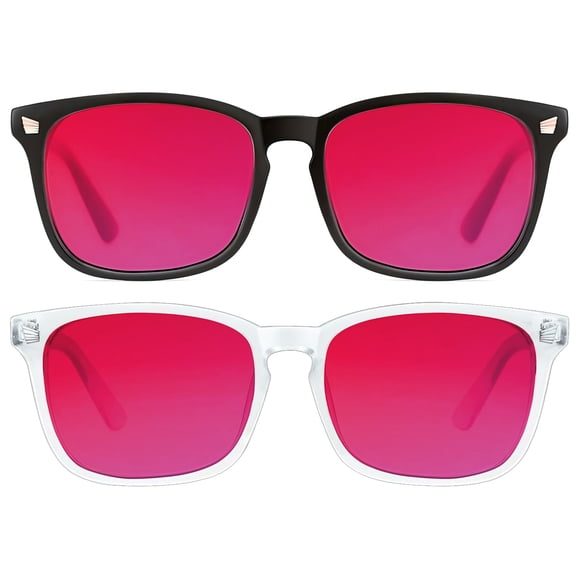 Gafas de bloqueo de luz azul ORANZI con lentes rojas del 99.99%, paquete de 2