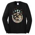 thumbnail image 2 of Wild Bobby I Only Told The Moon, Moon Phases Daisies and Butterflies Vintage Men Long Sleeve Shirt, Black, Small, 2 of 6
