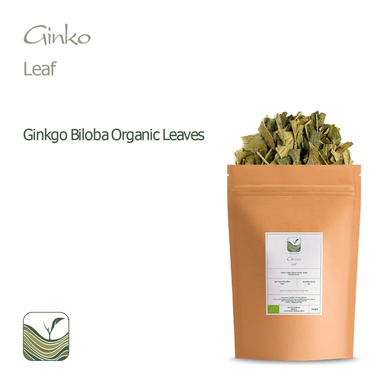 Organic Ginkgo Biloba Leaf - Cut & Sifted, 4 Oz Resealable Pouch, USDA Certified