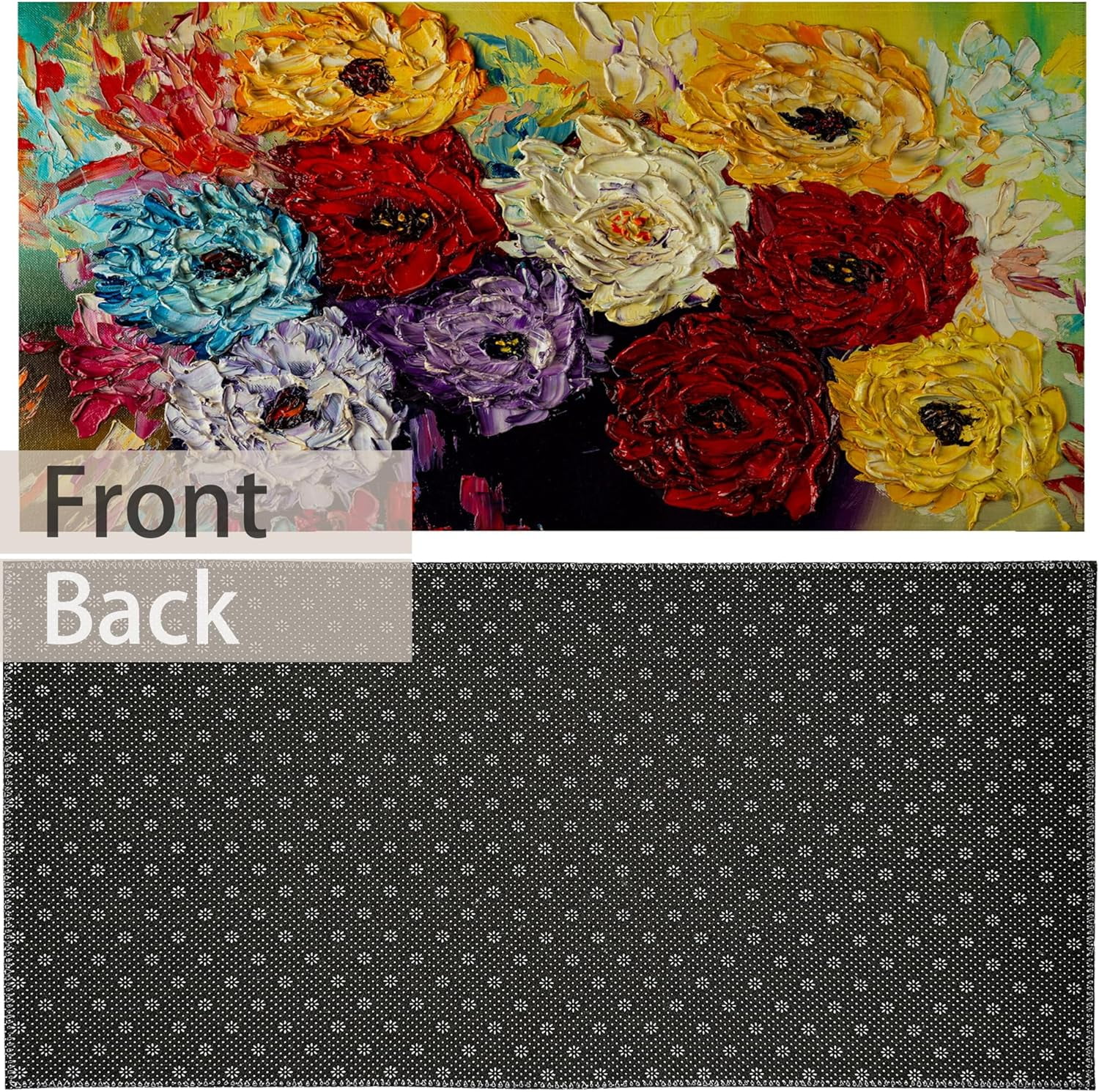 Fabulous Flowers Doormat Entrance Rugs Indoor,Spring Decor Welcome Doormat,Non-Slip Carpet Rugs Floor Mat Decorative for Home/Bathroom/Kitchen/Indoor 17"x30"