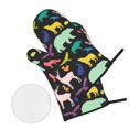 thumbnail image 2 of LAKIMCT Silhouettes Animals Pattern Oven Mitts and Pot Holders Sets Non-Slip Potholders Heat Resistant Oven Gloves for Kitchen Baking Cooking BBQ, 4-Piece Set, 2 of 9