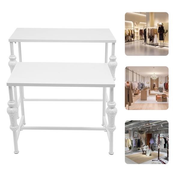 Industrial Retail Display Tables, Standing Clothing Shoes Display Rack, Retro Unit Storage Shelves