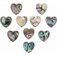 thumbnail image 1 of 10 cuentas de concha de abulón/paua en forma de corazón de 14 mm para pendientes, pulseras, collares y joyas., 1 of 6