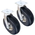 thumbnail image 3 of 4PCS 10IN CASTER pneumatic tire(2PCS SWIVEL+2PCS RIGID), Caster Wheel, Steel Hub with Ball Bearings, 5/8-Inch Bore Centered Axle -black,, 3 of 26