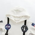 thumbnail image 5 of StylesILove Baby Toddler Boy Long Sleeve Astronaut Cotton Onesie Hooded Romper Cosplay Party Halloween Jumpsuit Outfit (6 Months, White - Long Sleeve), 5 of 8