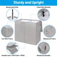 thumbnail image 7 of ZOUYUE Double Laundry Hamper with Lid & Removable Laundry Bags, Large Collapsible 2 Dividers Dirty Clothes Basket with Handles for Bedroom, Laundry Room, Closet, Bathroom, College, Light Gray, 7 of 7