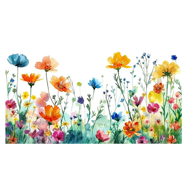 Pegatina de vidrio decorativa con diseño de flores multicolor, elegante calcomanía para ventana, para sala de estar, dormitorio y baño.