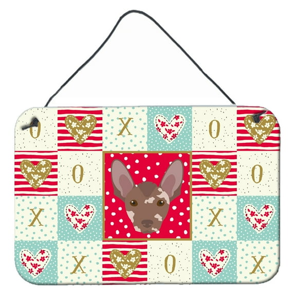 Carolines Treasures CK5219DS812 Mexican Hairless Dog Love Wall or Door Hanging Prints 8x12 multicolor