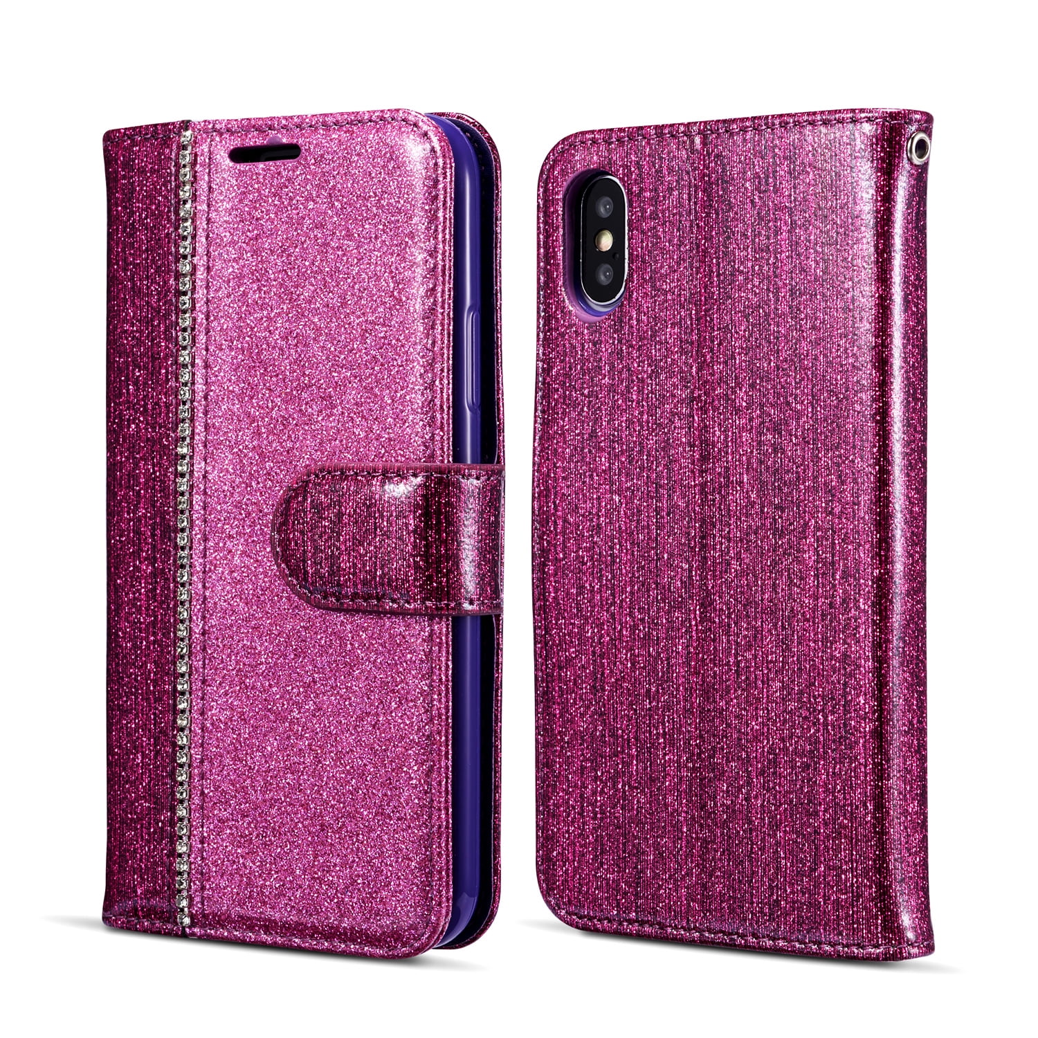 Wallet Flip Case for iPhone Xs Max, Allytech Glitter PU Leather Cover