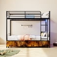thumbnail image 6 of Bunk Bed with USB Charging Station, Able to Split, Metal Bunk Bed, Storage Space, 6 of 7