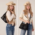 thumbnail image 3 of Wrangler Slouchy Shoulder Bag Faux Suede Hobo Bags Small Purses for Women , Black, 3 of 7