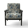 thumbnail image 4 of Designart "Azure Damask Elegance" Beige Floral Upholstered Accent Chair - Cottage Arm Chair For Living Room, 4 of 7