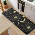 thumbnail image 5 of Black Gold Sun Moon Star Pattern Kitchen Rug Mat,Kitchen Runner Rugs Non Skid Washable,Decorative Kitchen Floor Mats for Kitchen,Sink,Laundry,17"x47.2", 5 of 7