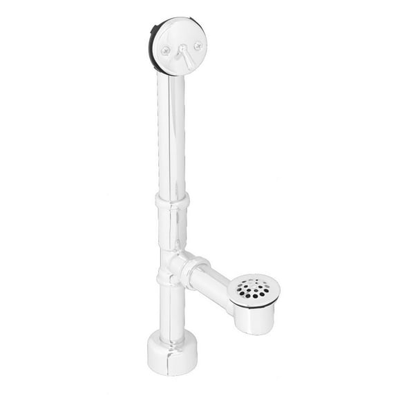 Westbrass 14" 17-Gauge Fully Finished Brass Bathtub Assembly with Trip Lever and Strainer Drain, Powder Coat White