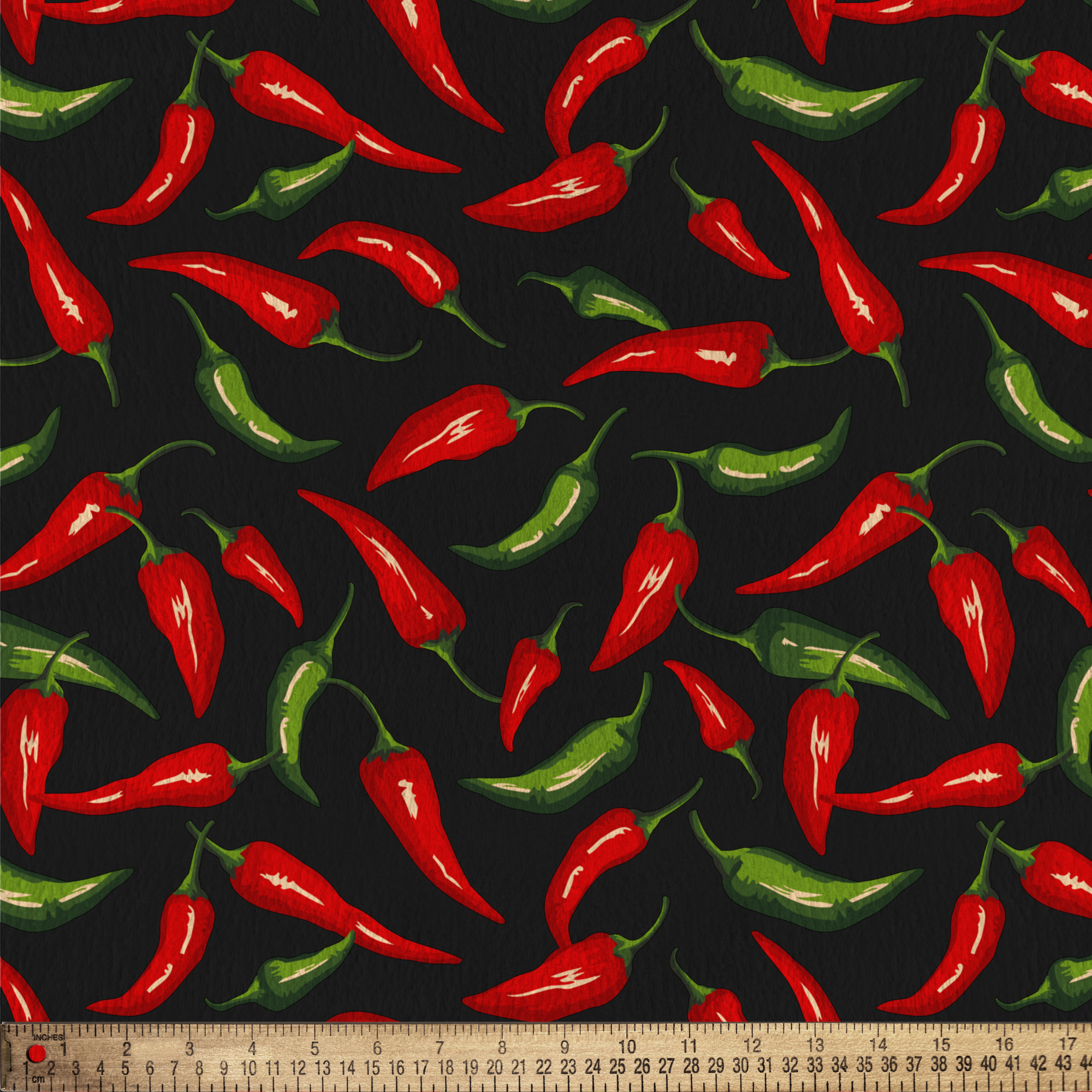 Mainstays 1.5 Yards 100% Polyester Brushed Fleece Chilli Peppers, Multi-color, 60" Wide for Crafts