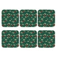 thumbnail image 2 of Fuzoiu Green Background With Ho Print Leather Coasters Set,Drink Coasters Set of 6,for Tabletop Protection, Durable PVC Coasters,Home Décor and Housewarming Gift,Square, 2 of 7