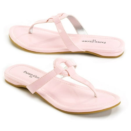 Faded Glory - Toddler Girls' Chloe Patent Thong Sandals - Walmart.com
