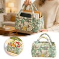 thumbnail image 2 of Floral Quilted Fabric Storage Basket with Handles Portable Rectangular Organizer Tote Boho Decorative Desktop Storage Bin For Bedroom Living Room Nursery, 2 of 4