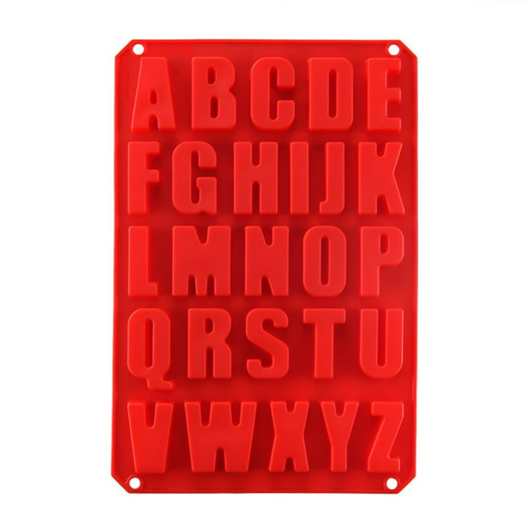 26 Cavities Alphabet Silicone Mold,DanziX Capital Letter Cake Baking Pan Muffin Cups Handmade Soap Moulds Chocolate Biscuit Ice Cube Tray DIY Molds