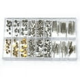 thumbnail image 1 of Pièces de Couronne de Montre Remplacement Tête Plate Dôme Assortie, Tubes de Poignée, Bagues de Poignée Kit d'Outils de Réparation de Montre, 1 of 6