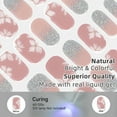thumbnail image 4 of DUKASOU Semi Cured Gel Nail Srips, 28Pcs Finger Nail Stickers for Adults, Salon Manicure Full Nail Wraps UV Nail Polish Strips, White Flower Pink Silver Glitter, 4 of 8