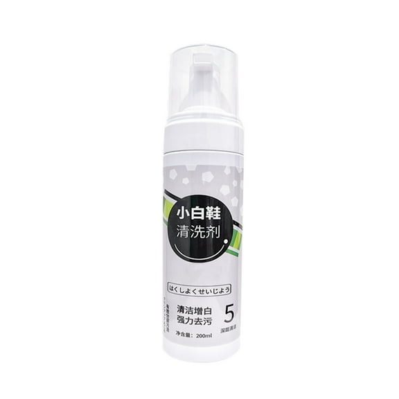 White Shoes Dry Cleaning Agent, Foam Cleaner For Sneakers And Leather, No-Rinse Formula And Strong Stain Removal, 200Ml Bottle, 7.0X3.5X1.9In 0.48Lb